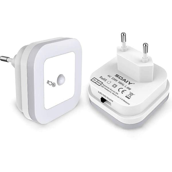 Dimmable Led Night Light With Motion Sensor Set Of 2 Nightlight Sockets Continuously Adjustable Brightness 3 Modes (auto/on/off) Orientation Light Nur