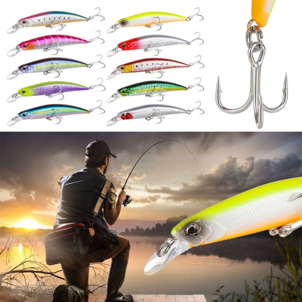 Mordely Sjunkande Minnow Baits Fiskkrokar FÄRG J Color J