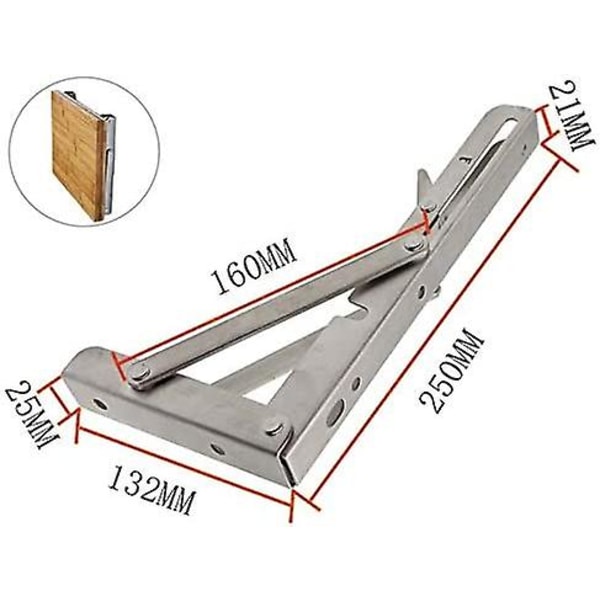 Folding Bracket, 2 Pcs Stainless Steel Folding Shelf Bracket, Folding Bracket, Bracket Bracket, Wall Mounted Folding Shelf For Wall Shelf Table Bench