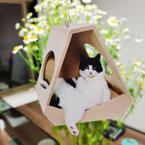 Car Pendant Kitty On The Couch Pattern Multifunctional Acrylic Window Wall Background Hanging Ornaments For Vehicles