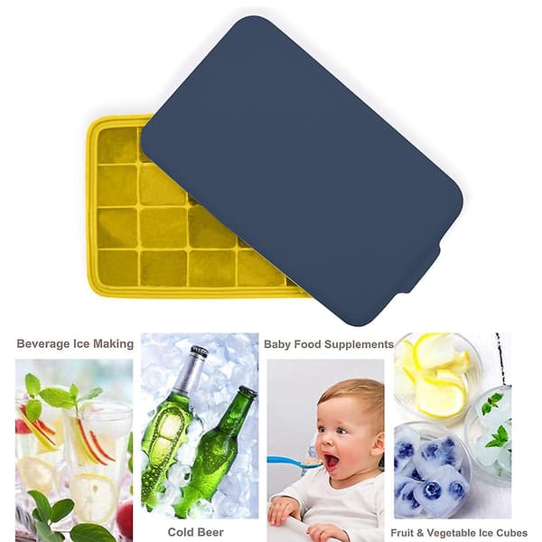 Mordely Ice Cube Tray Silicone Easy Release Flexible Trays Molds