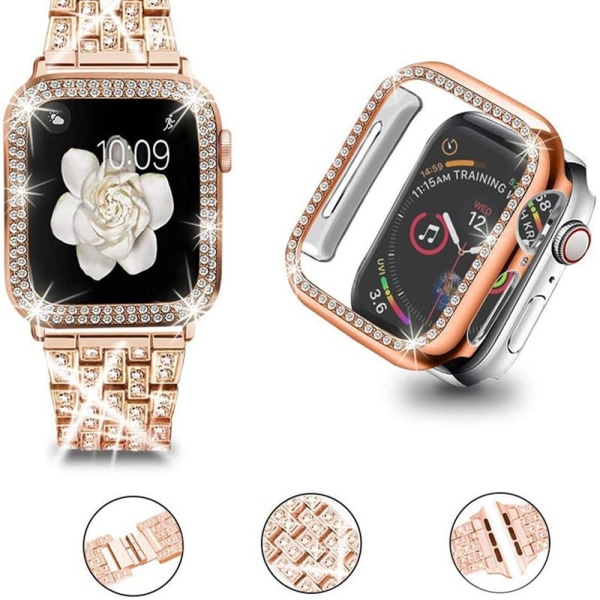 Mordely Klockarmband i metall med diamanter för Apple Watch gold 40mm