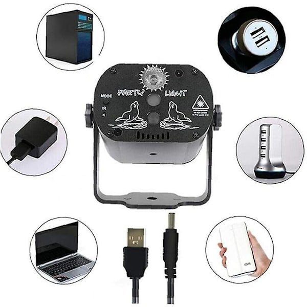 2023 Uv Led Projector Party Light Usb Lamp Rgb Dj Projector Disco Light Remote Control Lighting For Lumiere Scene Garden Living Room