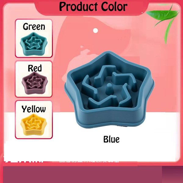 Mordely Pet Slow Food Bowl Slow Feeder BLÅ blue