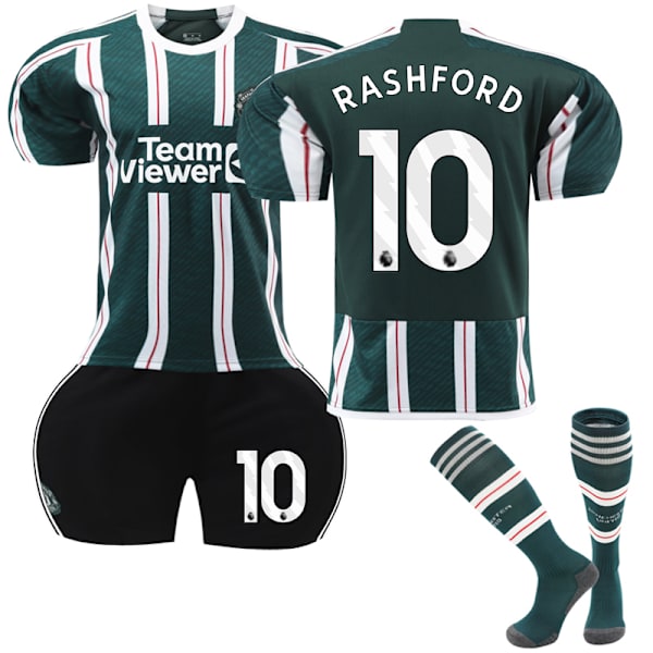 Mordely 2023/24 Manchester United Borta #10 Rashford fotbollströja XS(155-165CM)