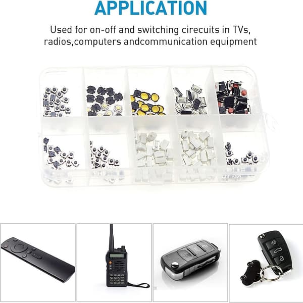 Mordely 200st Lätt touch-omkopplare Tryckknappsomkopplare Micro Momentary