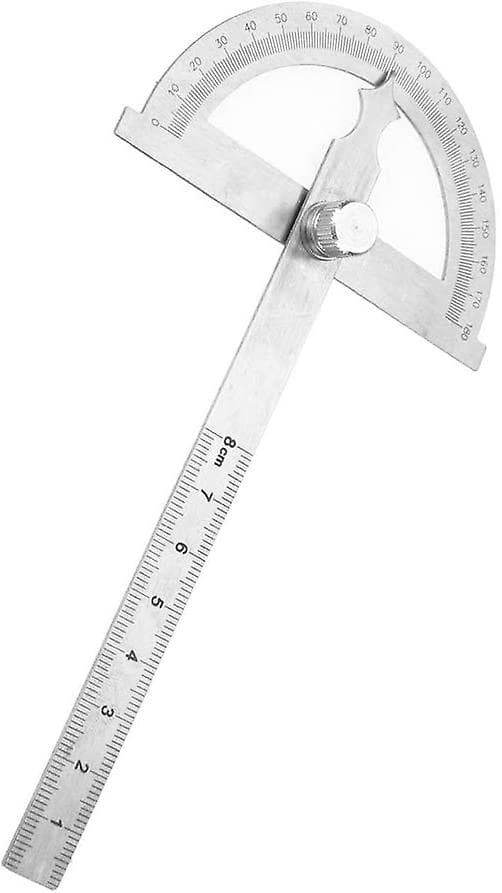 2023 Protractor 0-180 Degree, Stainless Steel Round Head Protractor Goniometer, Angle Gauge Measuring Tool(80*120mm)
