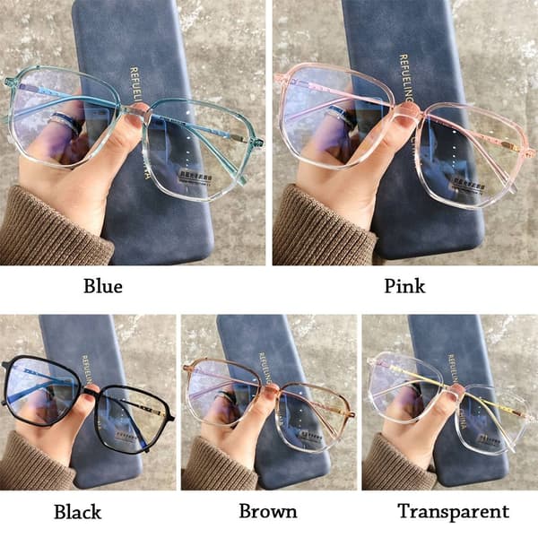 Mordely Anti- Light Glasses Oversized Eyeglasses BLÅ Blue