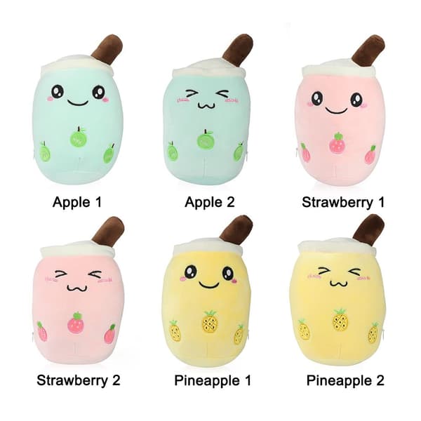 Mordely Bubble Tea Cup Formad kudde Mjölkte-mönster APPLE 1 1 apple 1-1