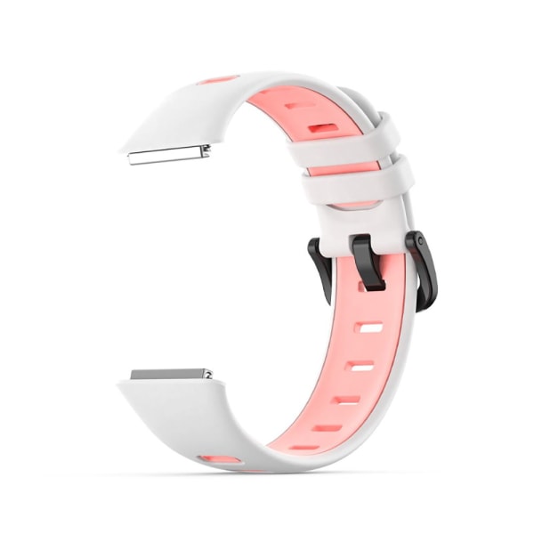 Mordely För Huawei Band 7 Silikon Andningsrem VIT&ROSA white&pink