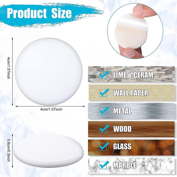 20pcs Door Stopper Wall Protector Adhesive Reusable Bumper Protect Absorbent Silicone Wall