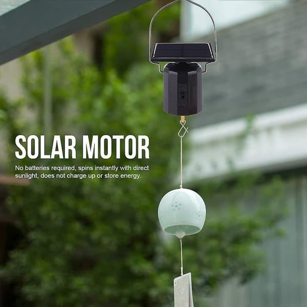 2023 Solar Powered Wind Chime Eco-friendly Hanging Ornament Rotating Motor Environmentally Friendly