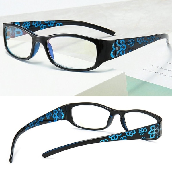 Mordely Anti- Light Läsglasögon Fyrkantiga glasögon BLÅ STYRKA Blue Strength 100