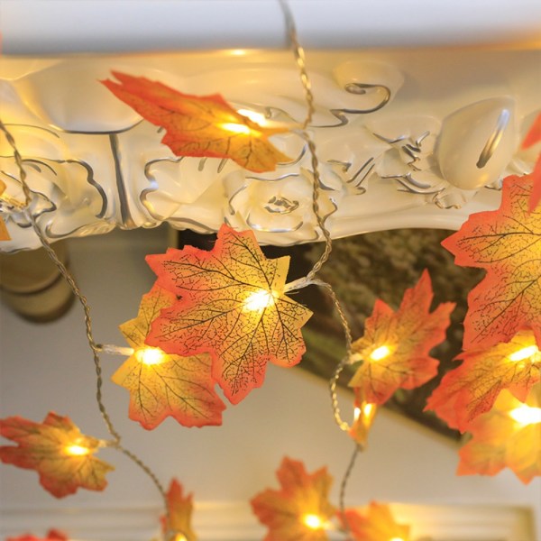 Mordely LED Fairy String Maple Leaves Lamp ORANGE 3M 20LEDS Orange 3M 20Leds-3M 20Leds