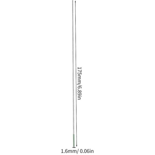 Mordely 10 Pack Wp Green Tip Pure Tungsten Electrodes 1.0/1.6/2.0/2.4/3.2mm 250-400a For Tig Ac Welding (1.6mm X 175mm)