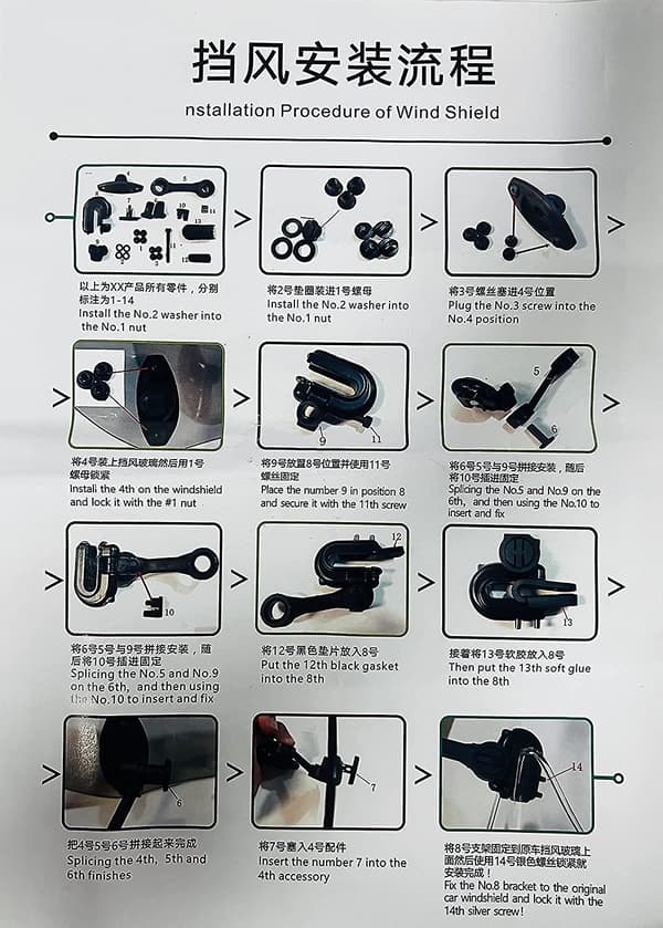 Mordely Motorcycle Windshield Extension - Universal Motorcycle Windshield Extension Motorbike Adjustable Clip Windshield Accessories