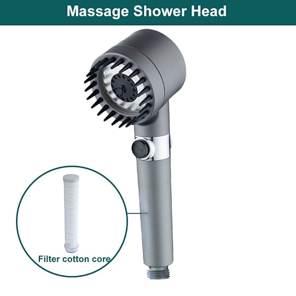 Mordely 4 i 1 massageduschmunstycke Högtrycks DUSCHHUVUD Shower Head