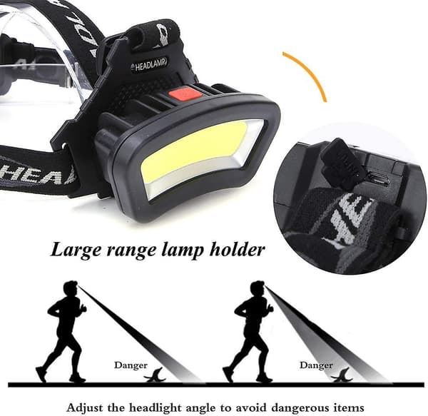 Mordely Rechargeable Headlamp Super Bright Led Flashlight High Lumens Lightweight Waterproof Adjustable Headlamp