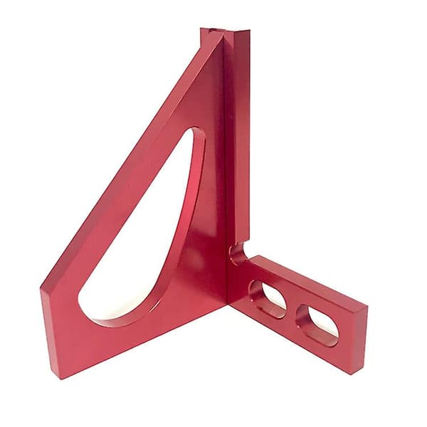 Woodworking Tools Aluminum Alloy 90 Degree Right Angle Ruler Multi-function Marking Ruler Triangular Ruler (red)