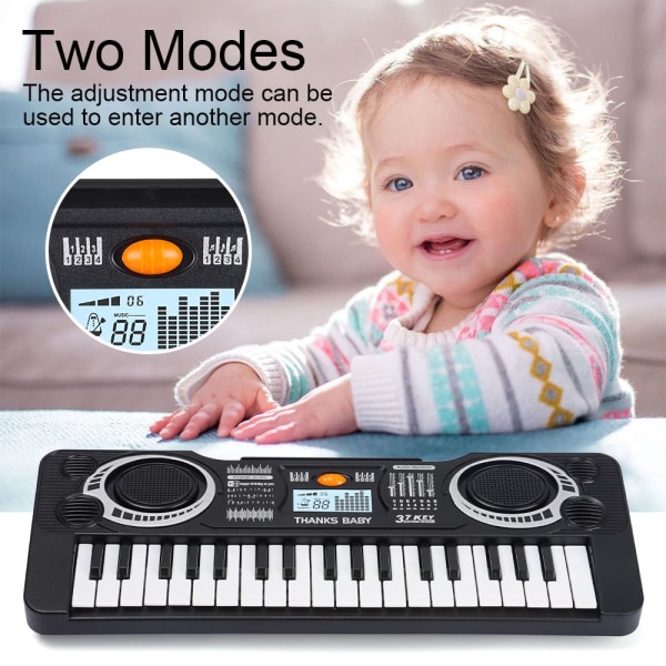 Mordely 37 tangenter Baby Piano Barn Keyboard Elpiano black