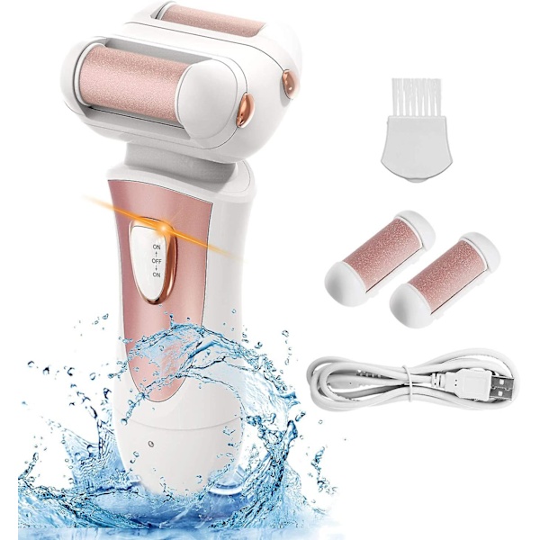 Electric Foot File, Waterproof Usb Charging Foot File, Professional Pedicure With 2 Rollers