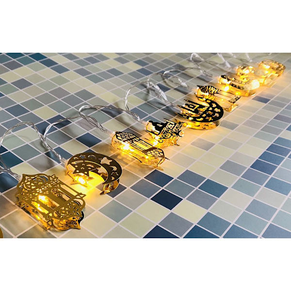 Mordely 1,65m 10LED Eid Mubarak LED String Light Ramadan dekoration