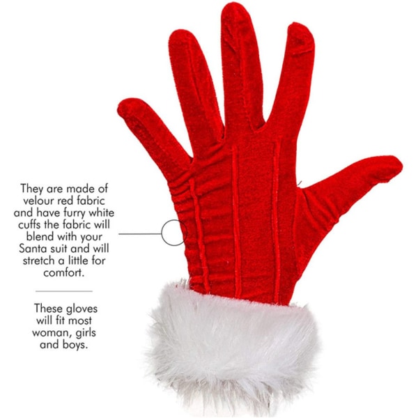 Mordely Joulun punaiset hanskat Holiday Mitten Velvet Gloves