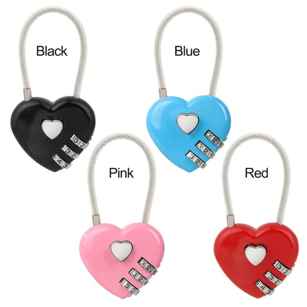 Mordely 1 st Hjärtformat lås Hänglås BLÅTT blue