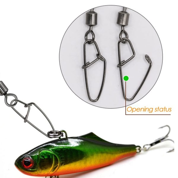 Mordely 50 st Fishing Snap Connector med Pin Rolling Swivel 6
