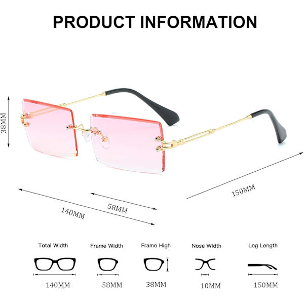Mordely Rimless Rectangle Sunglasses