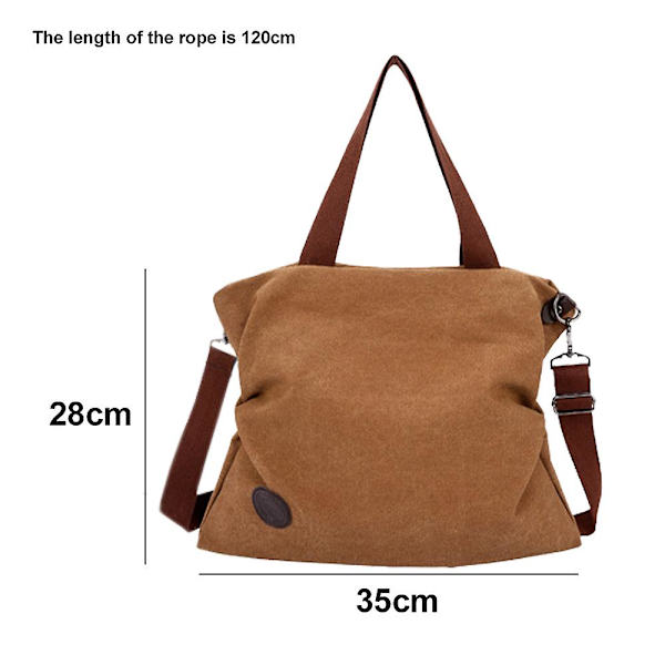 Mordely Messenger-väska i canvas för kvinnor Cross-body-väska, fritidsmode brown