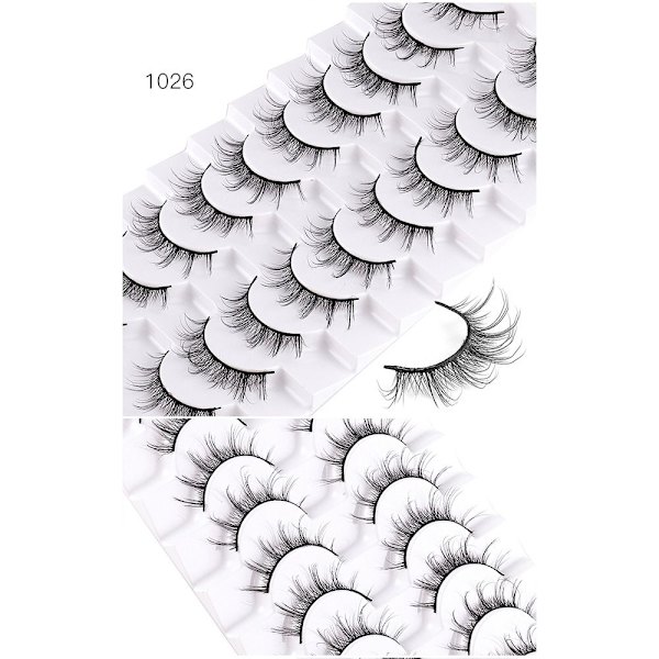 Mordely 10 Par Manga Lashes Lösögonfransar 1025