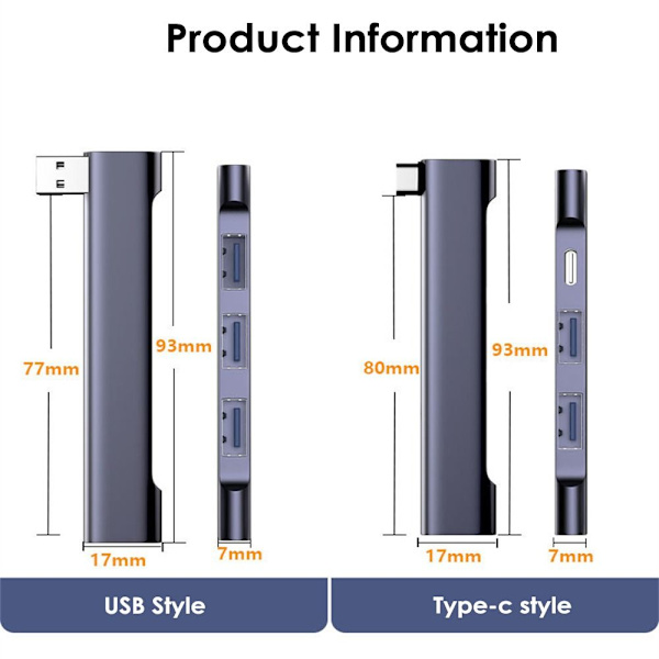 Mordely 4 I 1 USB-C HUB Universal USB 3.0 dockningsstation