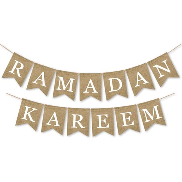 Mordely Ramadan Kareem Ornament Eid Mubarak Linne Banner