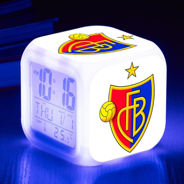 Led Electronic Alarm Clock, Colorful Square Alarm Clock, 3-sided Color Pattern Clock