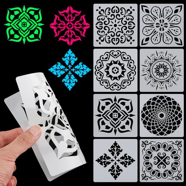 Mordely 16st/ set Layering Stencil Scrapbooking Mandala Auxiliary