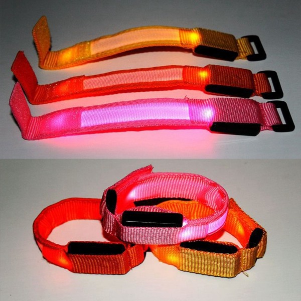 Mordely USB laddningsarmband LED-lysande armband ORANGE BATTERISTIL Orange Battery style-Battery style