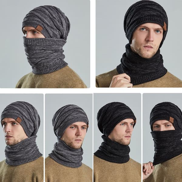 Mössor Scarf Set Häck Kepsar VINRÖD wine red