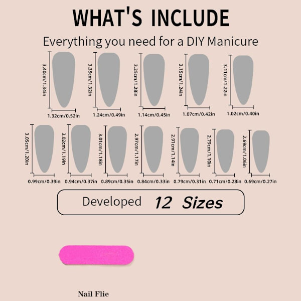 Mordely Almond Fake Nails Halloween False Nail 2