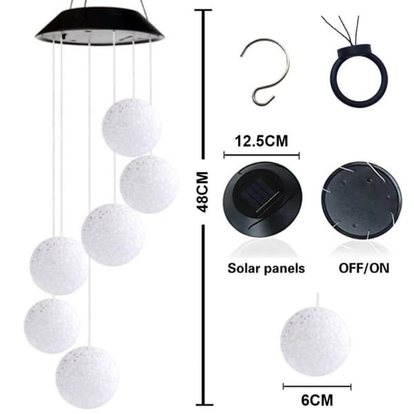 Mordely LED-kullampor Utomhus Wind Chime LED-lampa
