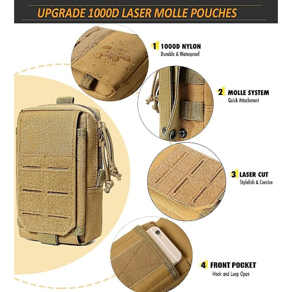 2023 Upgrade Tactical Molle Pouches Of Laser Cut Design,utility Pouches Molle Attachment Military Medical Emt Pouch CP