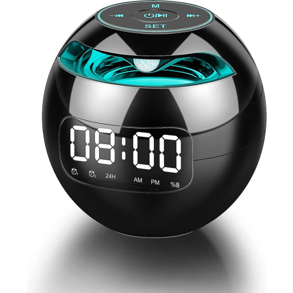 Mordely Klockradio, Digital sängväckarklocka, Digital klocka, Bärbara Bluetooth högtalare, Fm-klockradio