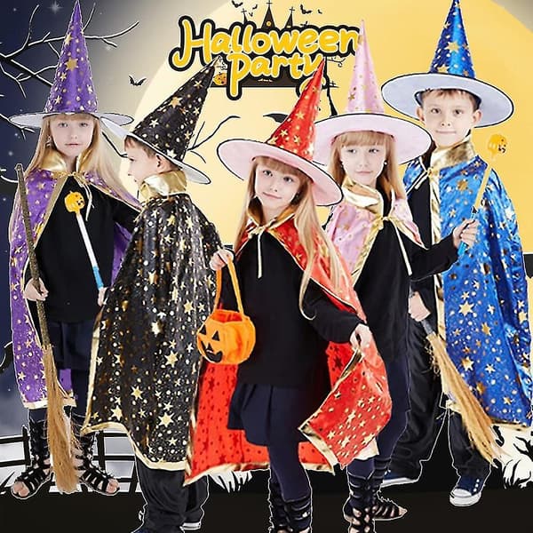 2023 Wizard Cape With Hat,halloween Kids