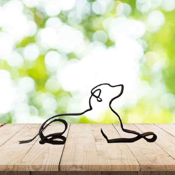 Mordely Abstrakt hundprydnad Modern djurskulptur D