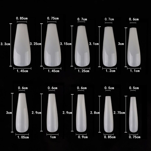 Mordely 100st/kartong falska spiktips Kista falska naglar Clear-100PCS-Box