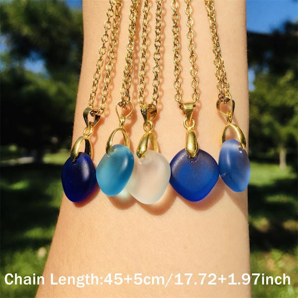 Sea Glass Halsband Kedja Halsband SILVER 3 SILVER 3 Silver 3