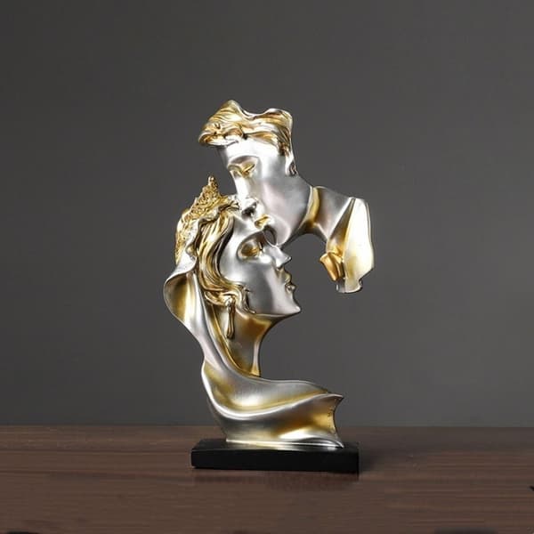Mordely Lovers Staty Kyssande hållning GULD GULD Gold