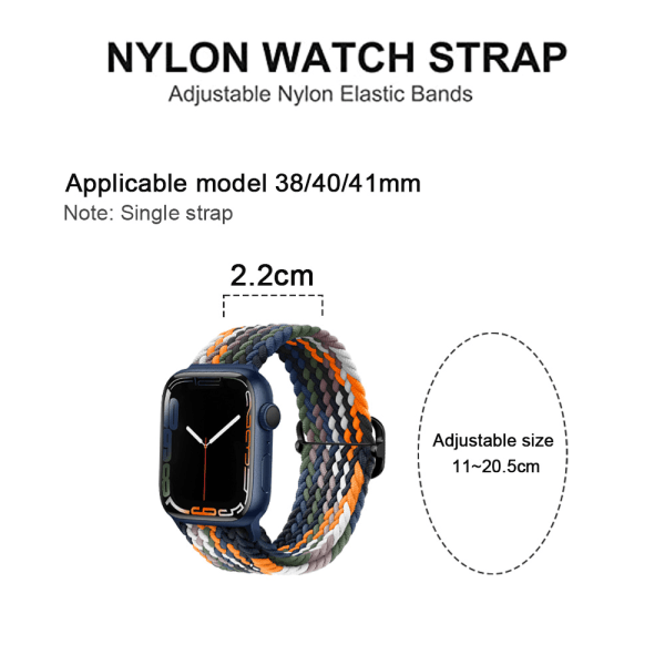 Mordely apple iwatch1234567 justerbart watch i nylon Style 4 38/40/41mm