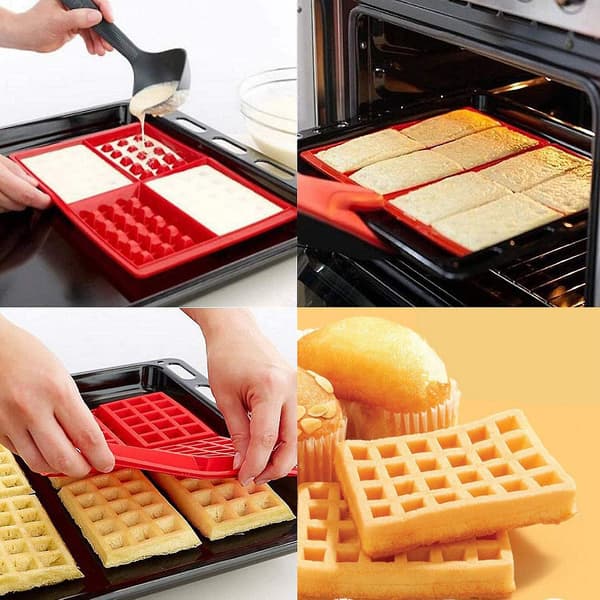 Mordely Silicone Waffle Mold Baking Mold, Waffle Cake Mold