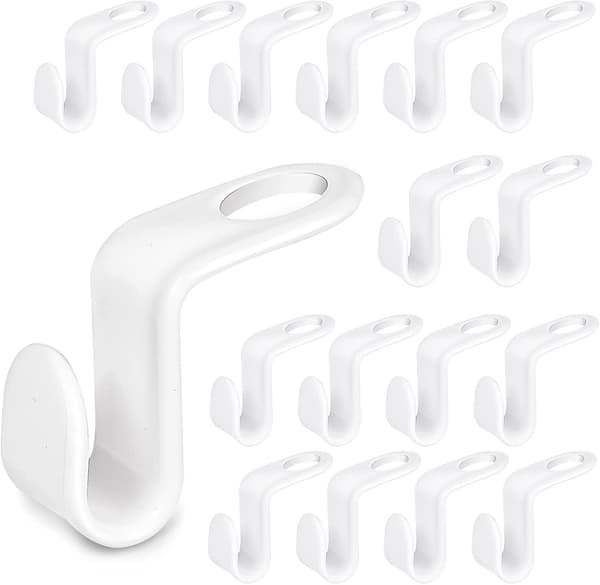 Mordely 50pcs Hanger Connecting Hook, Heavy Duty Pp Material Cascading Hanging Hooks Space Saving Flocking Hook Clothes Organizer For